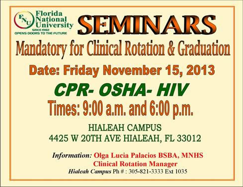 CPR, OSHA & HIV Seminar