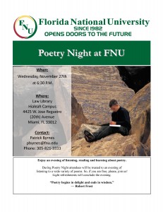 Poetry Night November Flyer