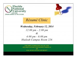 flyer for resume writing clinic