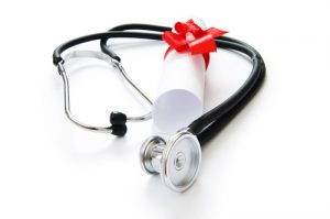 stethoscope and diploma