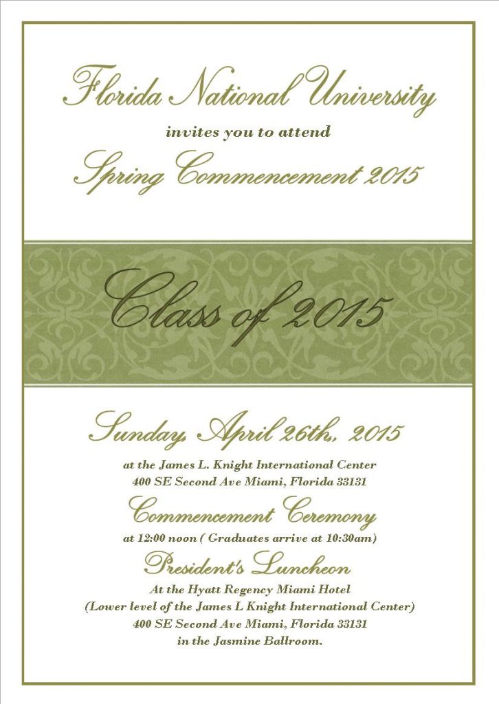 FNU Graduation Invitation