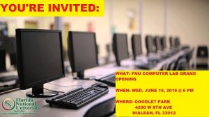 FNU COMPUTER LAB GRAND OPENING FLYER