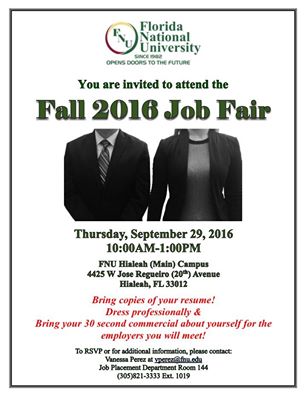 Man and Woman in Business Attire: Job Fair Flyer