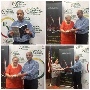 Collage of Anibal and Dr. Regueiro holding his new book