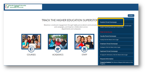 FNU Student Portal Homepage