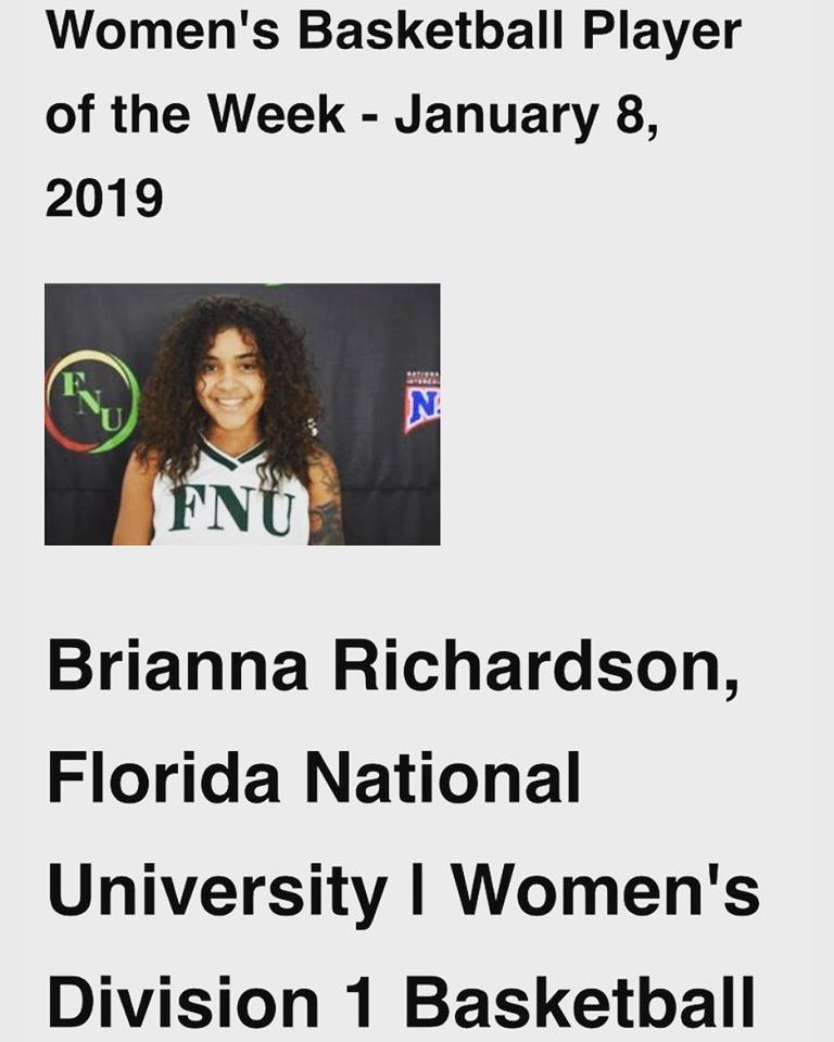 Brianna Richardson player of the week