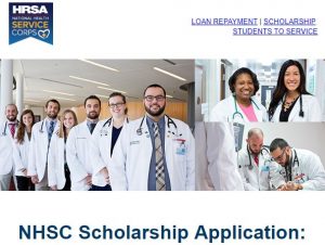 NHSC Scholarship Banner Image