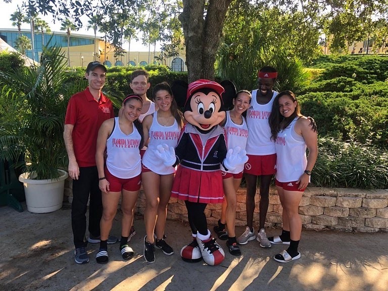 FNU Cross Country team 2019 with Minnie Mouse
