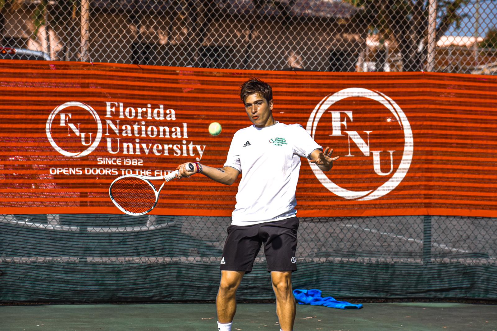 FNU men's tennis player Joaquim during the game