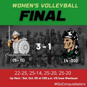 FNU Volleyball Final Results Graphic (10-21-22) Game two.
