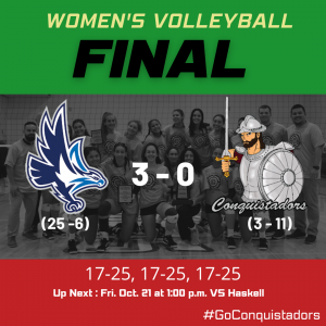 FNU Volleyball Final Results Graphic (10-18-22)