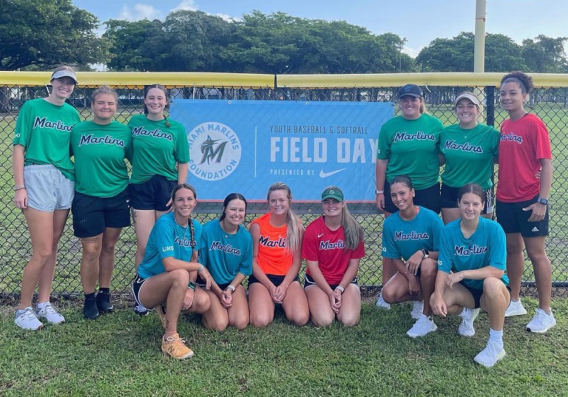 FNU student-athletes helping at Miami Marlins Youth Academy Field Day November 2022