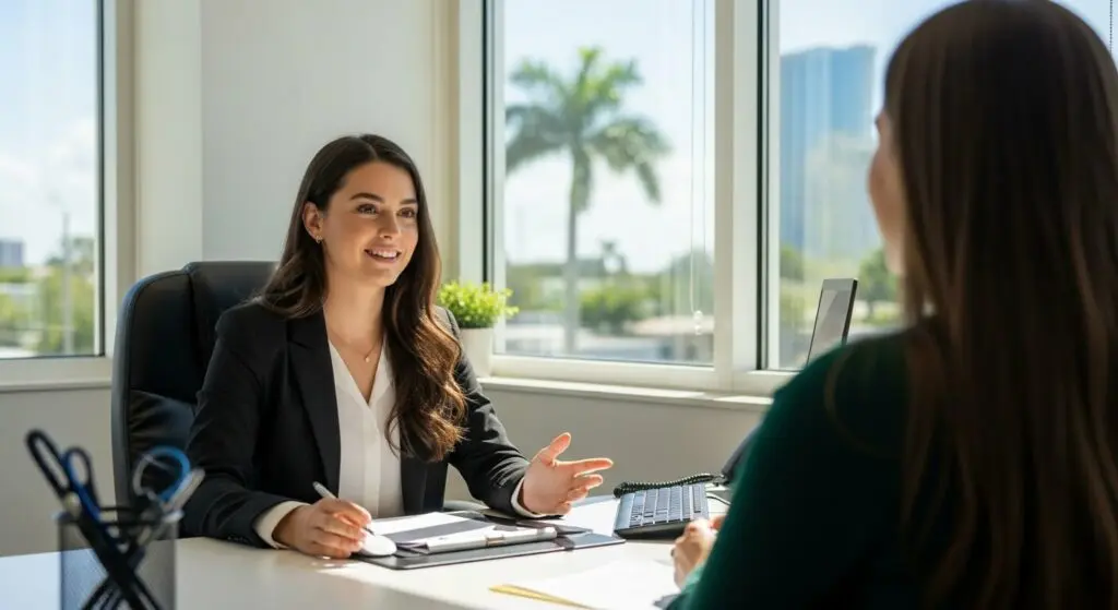 A licensed psychologist in Florida meeting with a patient