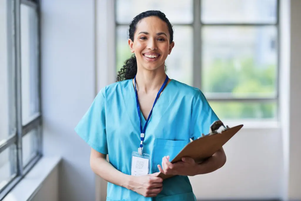 Female Medical Assistant with Clipboard