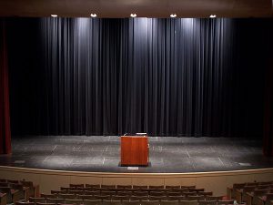 empty stage and podium