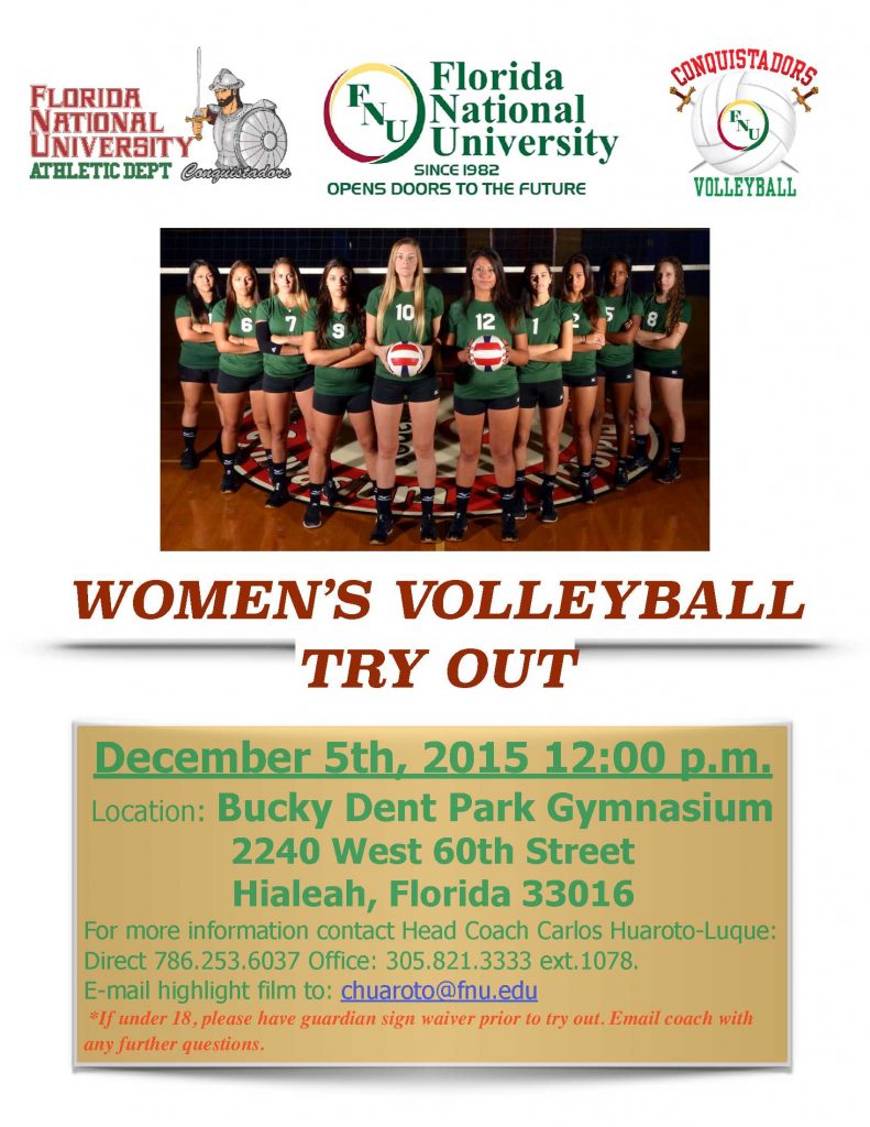 FNU Volleyball Tryouts