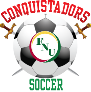 Florida National University conquistadors Soccer ball with swords Florida National University logo in center