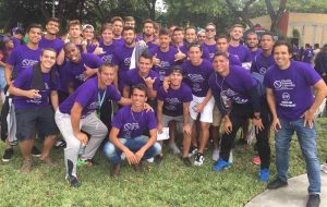 Men's Soccer Team at the Domestic Violence rally
