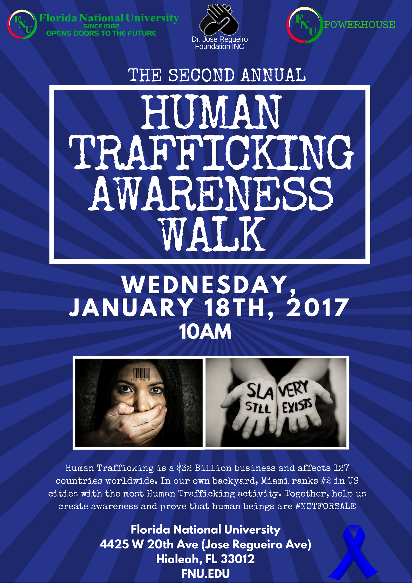 Second Annual Human Trafficking Awareness Walk 01 18 17 Florida National University