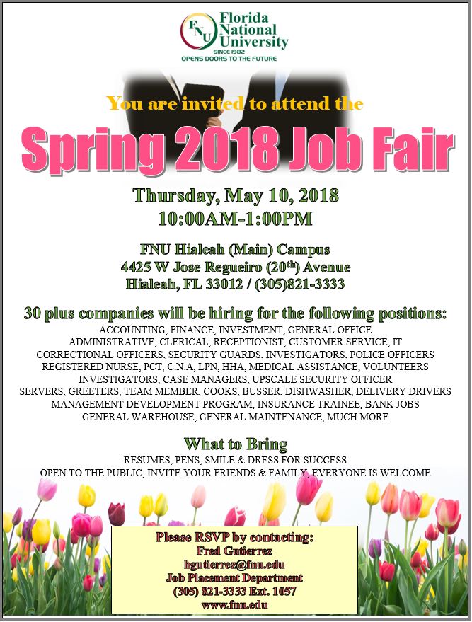 Spring 2018 Job Fair - Florida National University