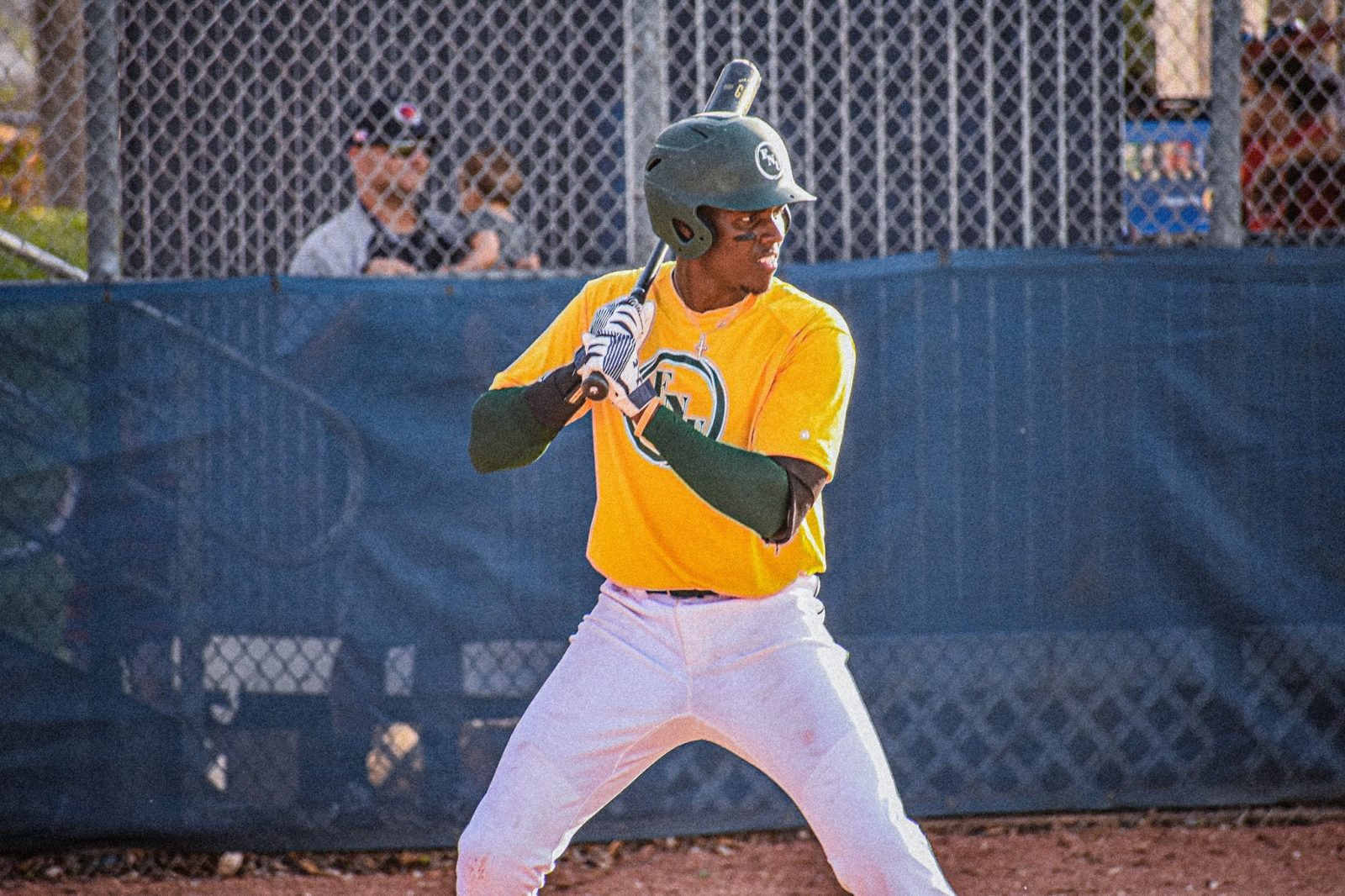 Baseball player batting in the game