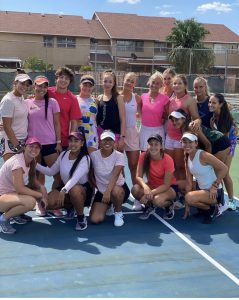 Women's Tennis supporting breast cancer awareness