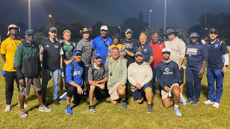 Coaches group at North Florida South Florida High School Track & Field Challenge on March 11th, 2022