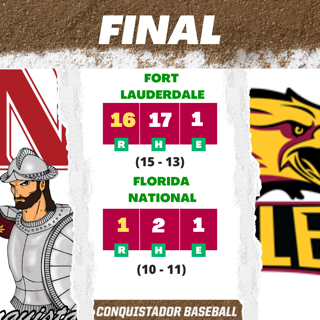 FNU baseball falls 16-1 to the Eagles of Fort Lauderdale.