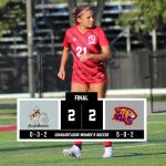 FNU women's soccer completes 2-2 draw versus undefeated Edward Waters graphic.