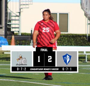 FNU women’s soccer drops a hard-fought match to the Lynn Knights 2-1 graphic.