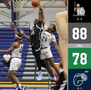 FNU men’s basketball hands Ave Maria it’s first lost of the season 88-78 graphic.