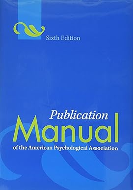 Publication Manual of THE american Psychological Association 6th