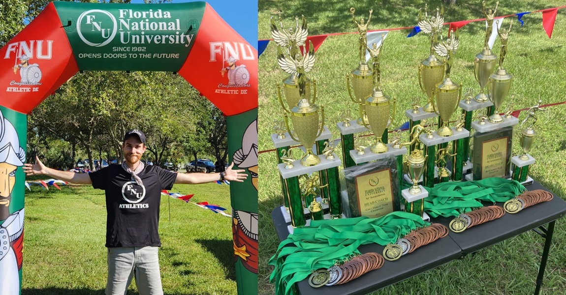 Hosting FNU Cross Country Invitational with trophies and medals display September 10th, 2023